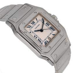 Pre Owned Cartier Grey Stainless Steel Santos Galbee W20060D6 Men's Wristwatch 29MM
