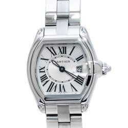 مملوكة مسبقًا Cartier Silver Stainless Steel Roadster 2675 Women's Wristwatch 31 mm