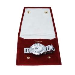 Pre Owned Cartier Silver Stainless Steel Ballon Bleu 3765 Men's Wristwatch 42MM