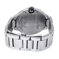 Pre Owned Cartier Silver Stainless Steel Ballon Bleu 3765 Men's Wristwatch 42MM