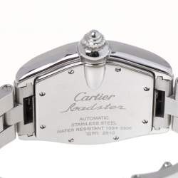 Pre Owned Cartier Black Stainless Steel Roadster 2510 Men's Wristwatch 38 mm