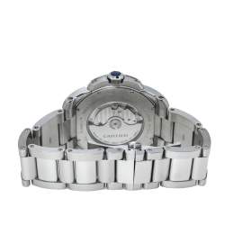Pre Owned Cartier White Stainless Steel Calibre De Cartier 3389 W7100016 Automatic Men's Wristwatch 42MM
