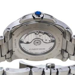 Pre Owned Cartier White Stainless Steel Calibre De Cartier 3389 W7100016 Automatic Men's Wristwatch 42MM