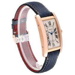 مملوكة مسبقًا Cartier Silver 18K Rose Gold Tank Americaine W2609156 Men's Wristwatch 26 x 45 MM