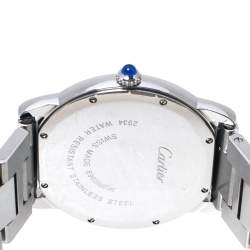Pre Owned Cartier Silver Stainless Steel Ronde Solo 2934 Men's Wristwatch 36 mm