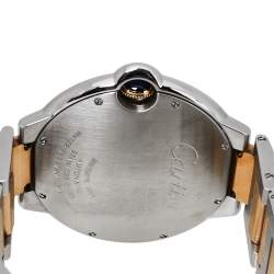 مملوكة مسبقًا Cartier Silver 18K Yellow Gold Stainless Steel Ballon Bleu W2BB0022 Men's Wristwatch 42 mm