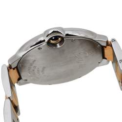 مملوكة مسبقًا Cartier Silver 18K Yellow Gold Stainless Steel Ballon Bleu W2BB0022 Men's Wristwatch 42 mm