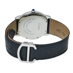 مملوكة مسبقًا Cartier Silver Grey Stainless Steel Ronde Solo 2934 Men's Wristwatch 36 mm