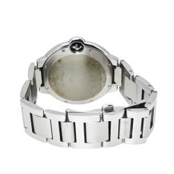 Pre Owned Cartier Silver Stainless Steel Ballon Bleu 3001 Men's Wristwatch 42 mm