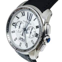Pre Owned Cartier Silver Stainless Steel Calibre De Cartier 3578 Automatic Men's Wristwatch 42 MM