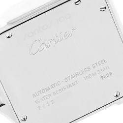 Cartier Silver Stainless Steel Santos 100 W20073X8 Men's Wristwatch 38MM