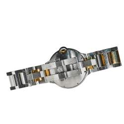 Pre Owned Cartier Silver 18K Yellow Gold And Stainless Steel Ballon Bleu 3001 Men's Wristwatch 42 mm