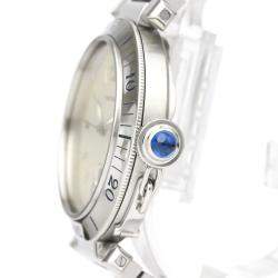 Pre Owned ساعة يد رجالية كارتييه باشا دو كارتييه دبليو31027أتش3 ستانلس ستيل فضية 38 مم