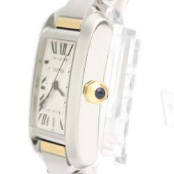 Pre Owned Cartier Silver 18K Yellow Gold And Stainless Steel Tank Francaise W51005Q4 Automatic Men's Wristwatch 28 MM