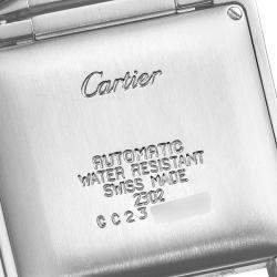 Cartier Silver Stainless Steel Tank Francaise Automatic W51002Q3 Men's Wristwatch 28 x 32 MM