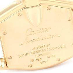 Cartier Silver 18K Yellow Gold Roadster W62005V2 Men's Wristwatch 37 x 44 MM