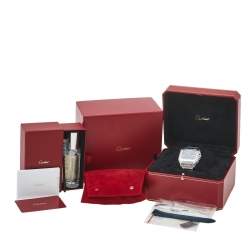 Pre Owned Cartier Blue Stainless Steel Santos de Cartier WSSA0030 Men's Wristwatch 39.80 mm
