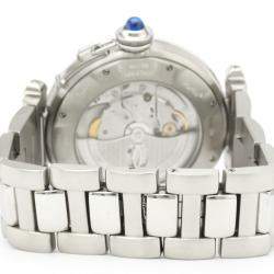 مملوكة مسبقًا Cartier Silver Stainless Steel Pasha Automatic W31031H3 Men's Wristwatch 38 MM