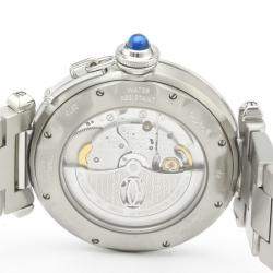 مملوكة مسبقًا Cartier Silver Stainless Steel Pasha Automatic W31031H3 Men's Wristwatch 38 MM