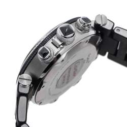 Pre Owned Cartier Black Stainless Steel Rubber Pasha Seatimer 2995 Men's Wristwatch 42 mm