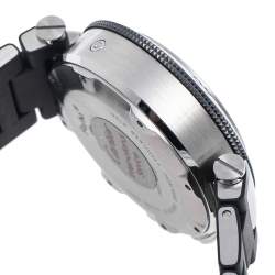 Pre Owned Cartier Black Stainless Steel Rubber Pasha Seatimer 2995 Men's Wristwatch 42 mm