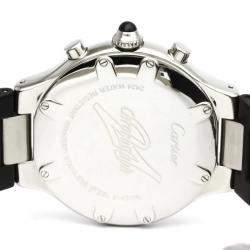مملوكة مسبقًا Cartier Black Stainless Steel Must 21 Chronoscaph W10125U2 Quartz Men's Wristwatch 38 MM