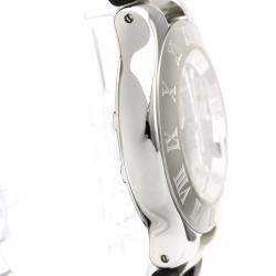 مملوكة مسبقًا Cartier Black Stainless Steel Must 21 Chronoscaph W10125U2 Quartz Men's Wristwatch 38 MM