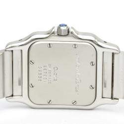 Pre Owned Cartier Silver Stainless Steel Santos Galbee Quartz 987901 Men's Wristwatch 29 MM