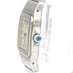 Pre Owned Cartier Silver Stainless Steel Santos Galbee Quartz 987901 Men's Wristwatch 29 MM