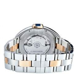 Pre Owned Cartier Silver 18K Rose Gold Stainless Steel Cle de Cartier W2CL0002 Women's Wristwatch 40 mm