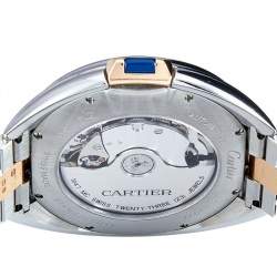 Pre Owned Cartier Silver 18K Rose Gold Stainless Steel Cle de Cartier W2CL0002 Women's Wristwatch 40 mm