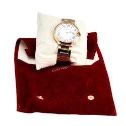 Pre Owned ساعة يد للجنسين كارتييه WGBB0046 بالون بلو ذهب أصفر عيار 18 قيراط غيلوك أبيض فضية  36 مم