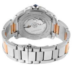 Cartier Silver 18K Rose Gold And Stainless Steell Calibre Diver W7100036 Men's Wristwatch 42 MM