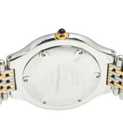 Pre Owned Cartier Cream Two-Tone Stainless Steel Must de Cartier 21 Men's Wristwatch 35 mm 