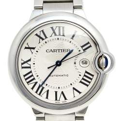 Pre Owned Cartier Silver Stainless Steel Ballon Bleu W69012Z4 Men's Wristwatch 42 mm