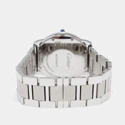 Pre Owned Cartier Silvered Opaline Stainless Steel Ronde Solo WSRN0012 Men's Wristwatch 36 mm