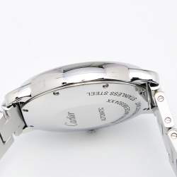 Pre Owned Cartier Silvered Opaline Stainless Steel Ronde Solo WSRN0012 Men's Wristwatch 36 mm