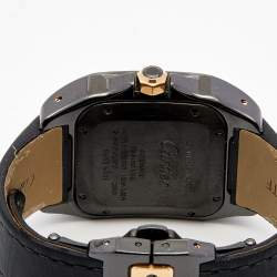 Pre Owned Cartier Black PVD Coated Stainless Steel 18K Rose Gold Santos 100 W2020009 Men's Wristwatch 33MM