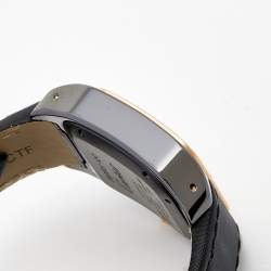 Pre Owned Cartier Black PVD Coated Stainless Steel 18K Rose Gold Santos 100 W2020009 Men's Wristwatch 33MM