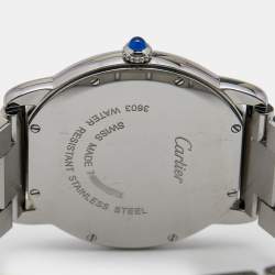 Pre Owned Cartier Silver Stainless Steel Ronde Solo W6701005 Men's Wristwatch 36 mm
