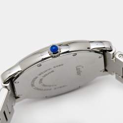 Pre Owned Cartier Silver Stainless Steel Ronde Solo W6701005 Men's Wristwatch 36 mm