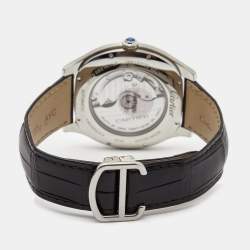 Pre Owned Cartier Silver Stainless Steel Alligator Drive de Cartier WSNM0004 Men's Wristwatch 40 mm