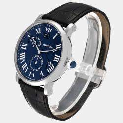 Cartier Blue 18k White Gold Rotonde W1556241 Automatic Men's Wristwatch 42 mm