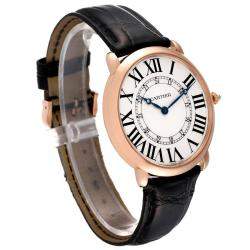 Cartier Silver 18k Rose Gold Ronde Louis W6801004 Manual Winding Men's Wristwatch 42 mm