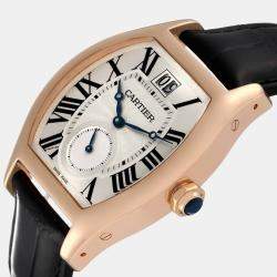 Cartier Silver 18k Rose Gold Tortue W1556234 Manual Winding Men's Wristwatch 38 mm