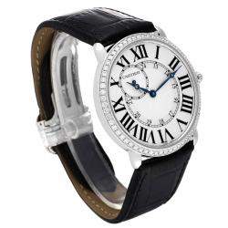 Cartier Silver 18k White Gold Ronde Louis WR007002 Manual Winding Men's Wristwatch 42 mm