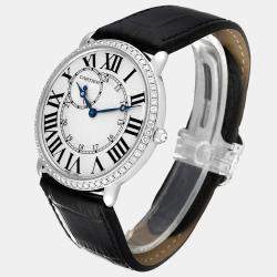 Cartier Silver 18k White Gold Ronde Louis WR007002 Manual Winding Men's Wristwatch 42 mm