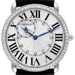 Cartier Silver 18k White Gold Ronde Louis WR007002 Manual Winding Men's Wristwatch 42 mm