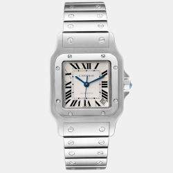 Pre Owned Cartier Silver Stainless Steel Santos W20098D6 Automatic Men's Wristwatch 32 mm