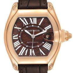 Cartier Brown 18k Rose Gold Roadster W6206001 Automatic Men's Wristwatch 41 mm